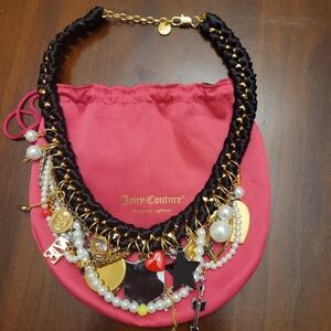 Juicy Couture Black and Gold Charm Necklace